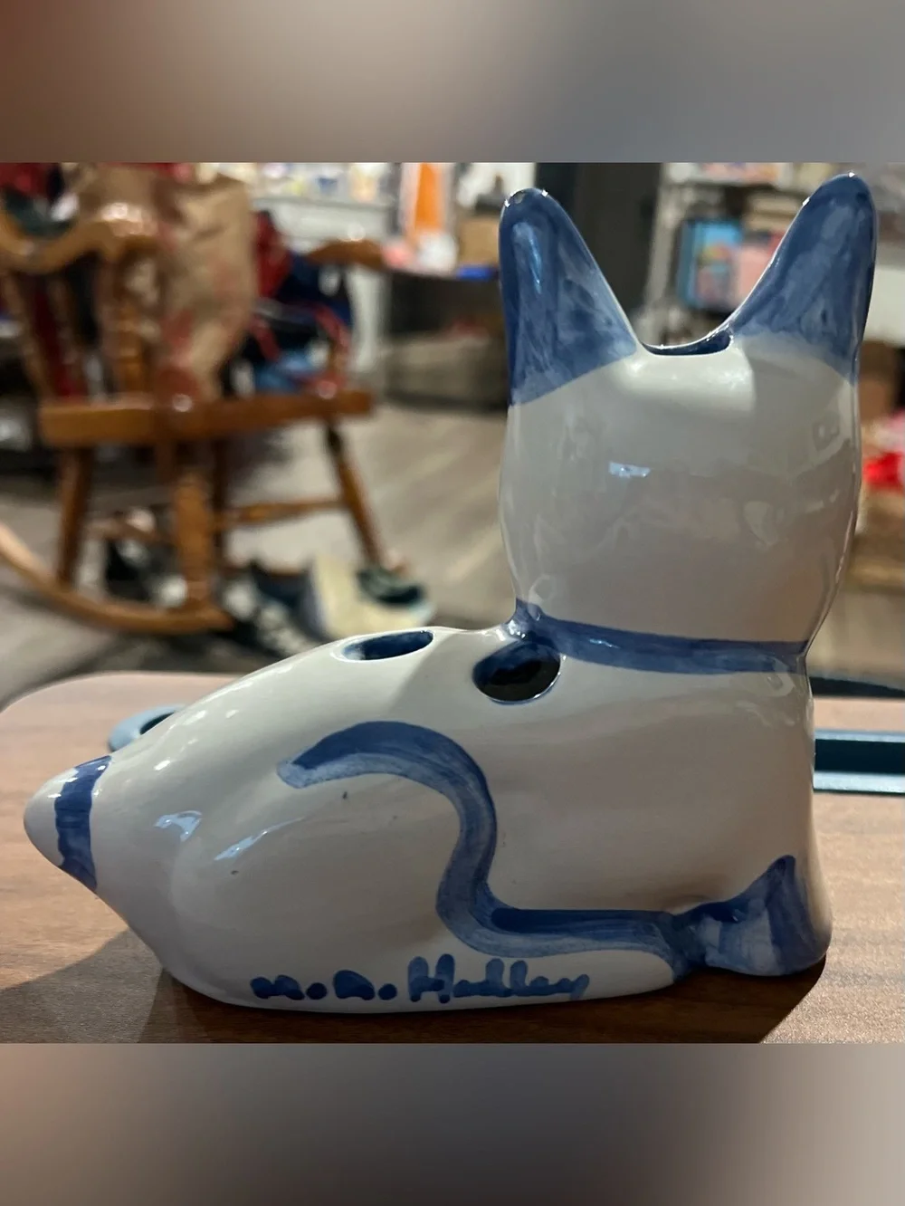 VTG M. A. Hadley Pottery Cat Toothbrush Holder / Bud Vase / Pencil Holder